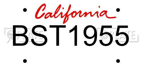 BST1955 California License Plate
