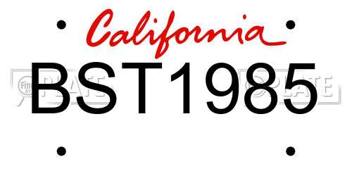 BST1985 California License Plate