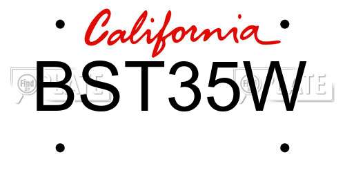 BST35W California License Plate