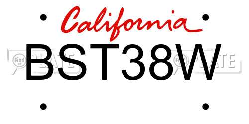 BST38W California License Plate