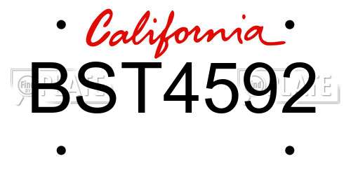 BST4592 California License Plate