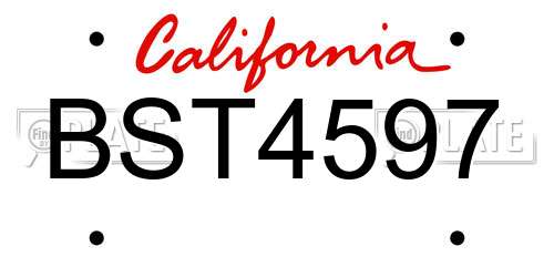 BST4597 California License Plate
