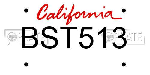 BST513 California License Plate