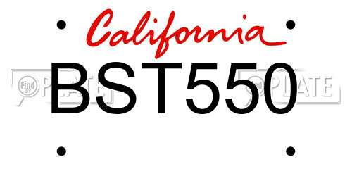 BST550 California License Plate