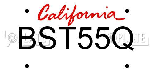 BST55Q California License Plate