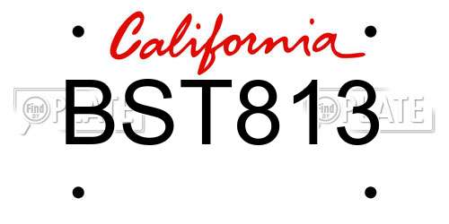 BST813 California License Plate