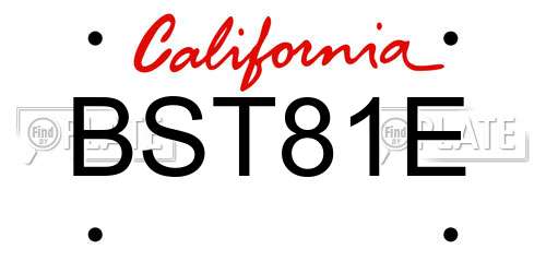 BST81E California License Plate