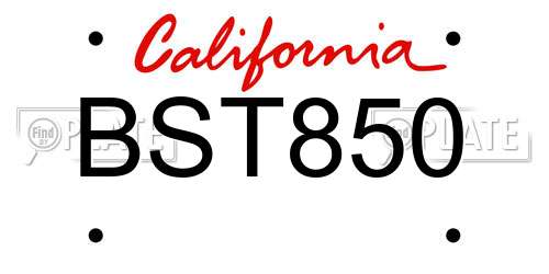 BST850 California License Plate