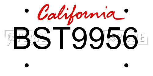 BST9956 California License Plate