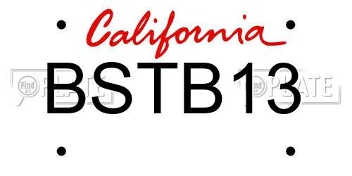 BSTB13 California License Plate