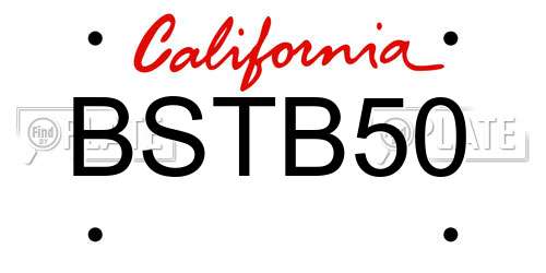 BSTB50 California License Plate