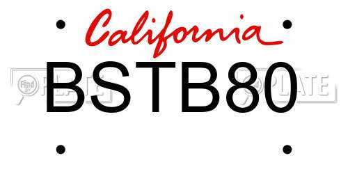 BSTB80 California License Plate