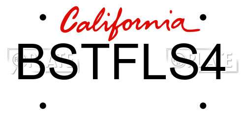 BSTFLS4 California License Plate