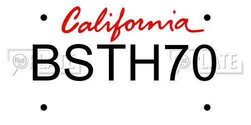 BSTH70 California License Plate