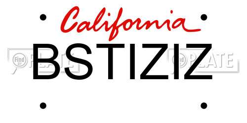 BSTIZIZ California License Plate