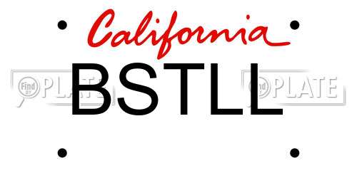 BSTLL California License Plate
