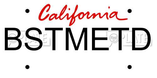 BSTMETD California License Plate
