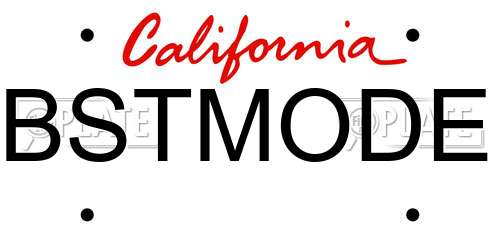 BSTMODE California License Plate