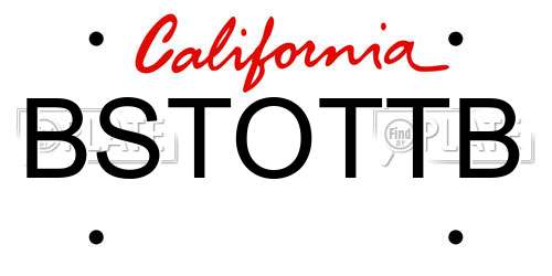 BSTOTTB California License Plate