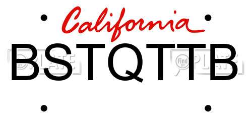 BSTQTTB California License Plate