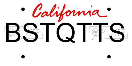 BSTQTTS California License Plate