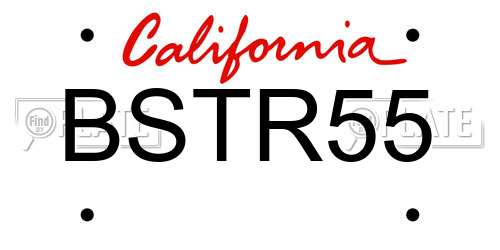 BSTR55 California License Plate