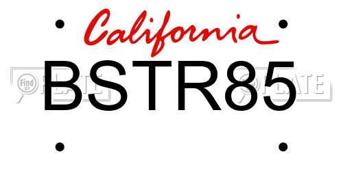 BSTR85 California License Plate