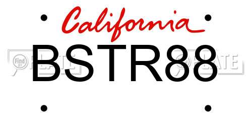 BSTR88 California License Plate