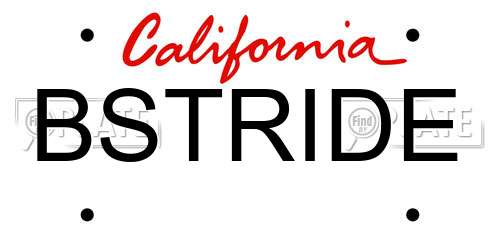 BSTRIDE California License Plate
