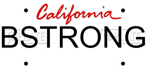 BSTRONG California License Plate