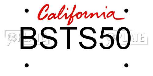 BSTS50 California License Plate