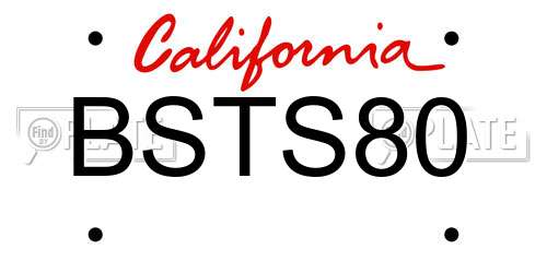 BSTS80 California License Plate