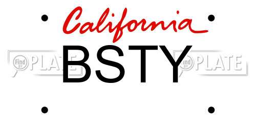 BSTY California License Plate