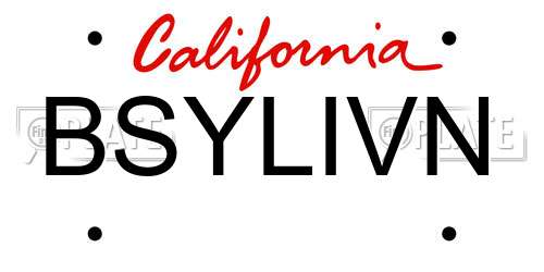 BSYLIVN California License Plate