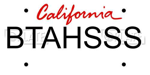 BTAHSSS California License Plate