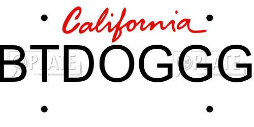 BTDOGGG California License Plate