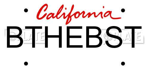BTHEBST California License Plate