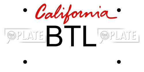 BTL California License Plate