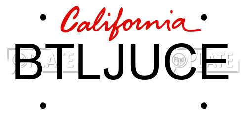 BTLJUCE California License Plate