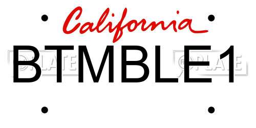 BTMBLE1 California License Plate