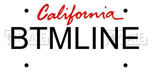 BTMLINE California License Plate