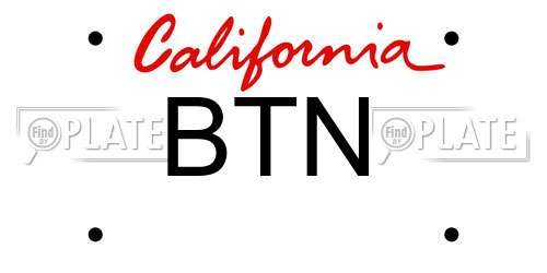 BTN California License Plate