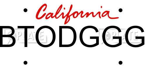 BTODGGG California License Plate