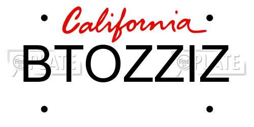 BTOZZIZ California License Plate