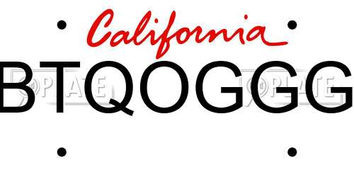 BTQOGGG California License Plate