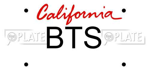 BTS California License Plate