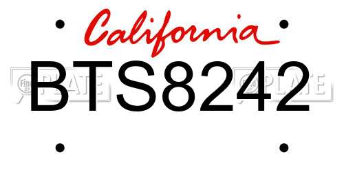 BTS8242 California License Plate