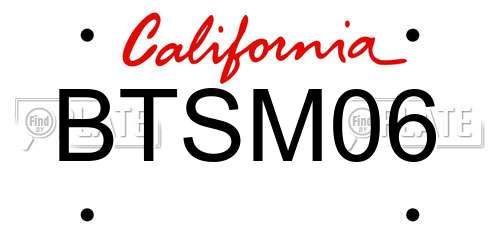 BTSM06 California License Plate
