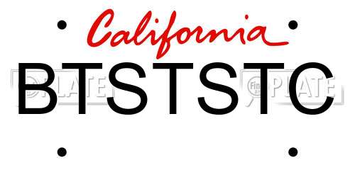 BTSTSTC California License Plate