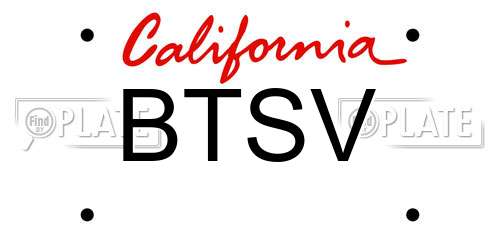 BTSV California License Plate